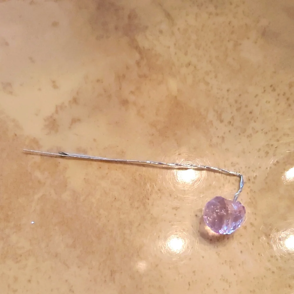 Elegant Purple Glass Ball On Floral Wire